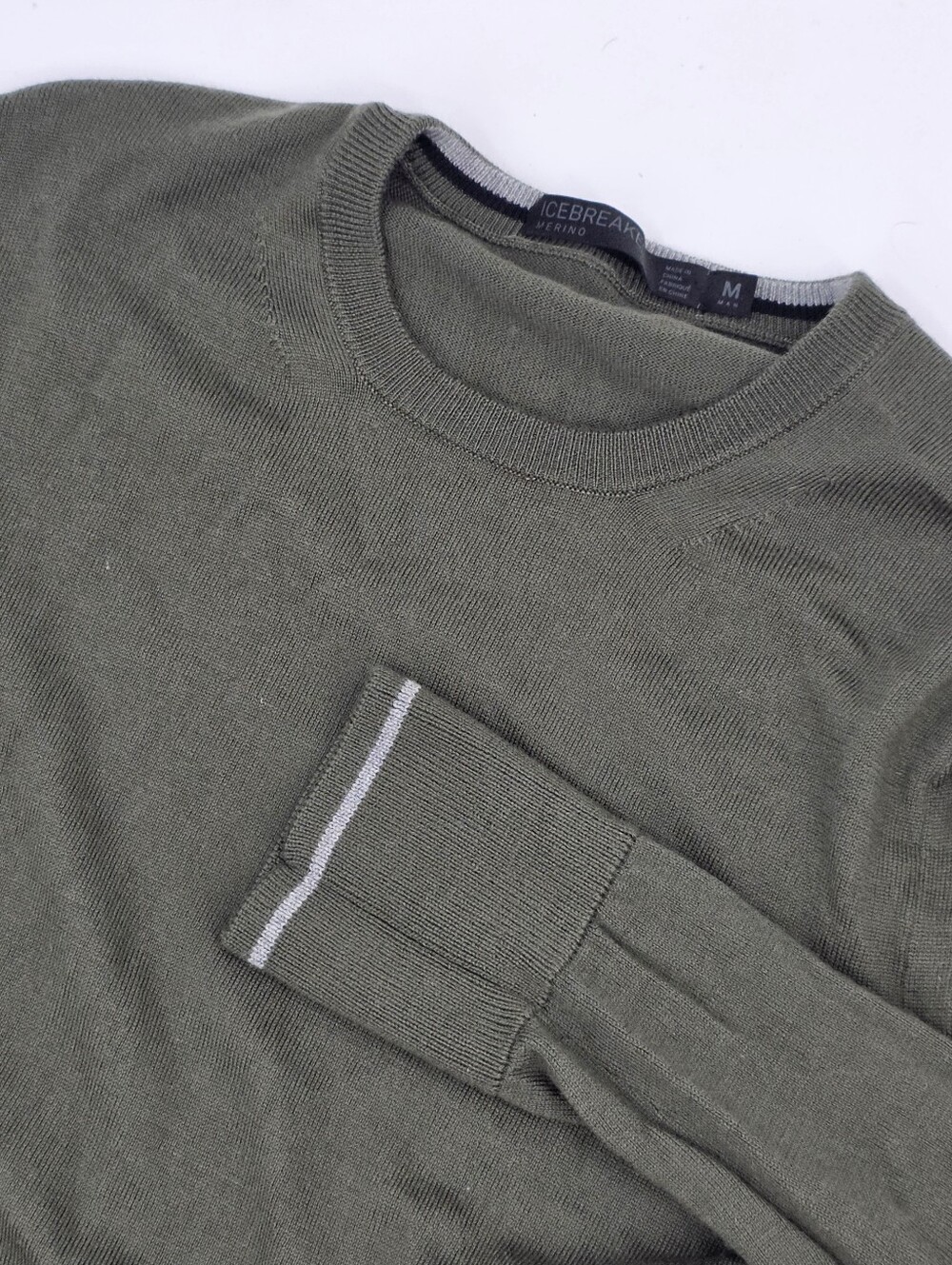Icebreaker Merino Wool Crewneck Sweatshirt Green Medium Outdoor Base Layer Men's